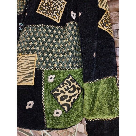 5/$25 Sz Small Alex Kim Animal Print Art Blazer Jacket Unique Abstract Tapestry - Picture 3 of 9